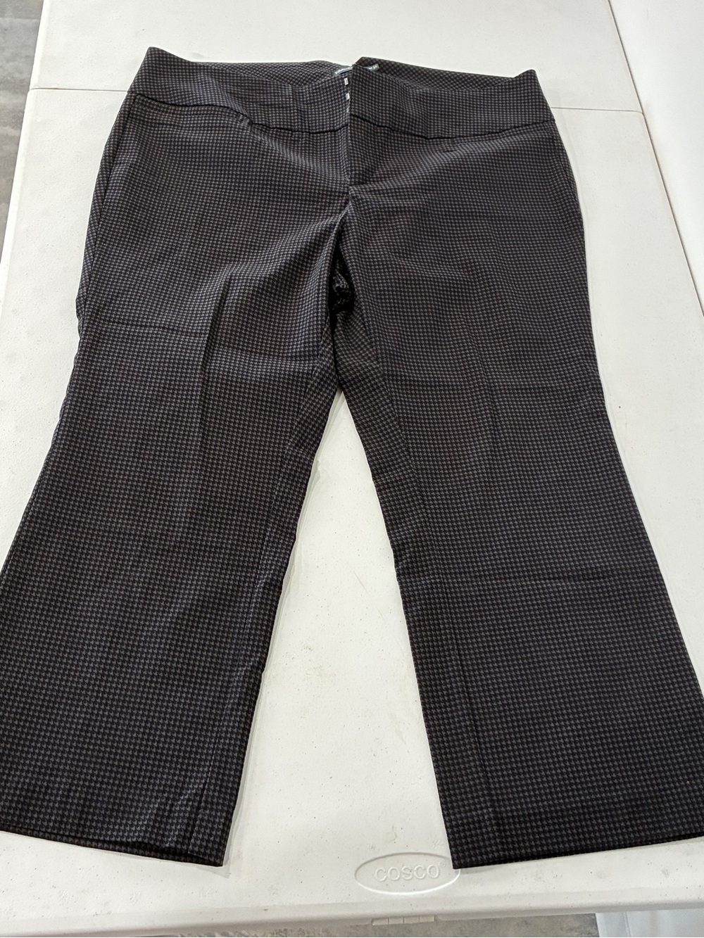 Torrid Retro Chic 16 Micro Houndstooth Wide Leg Trousers Back Buckle